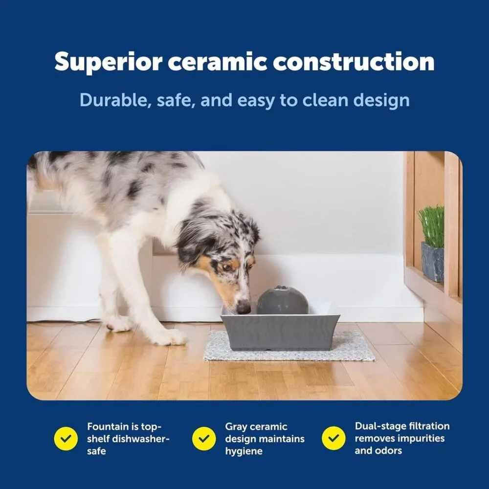 PetSafe Drinkwell Ceramic Pet Water Fountain – 70oz, Automatic (SR)